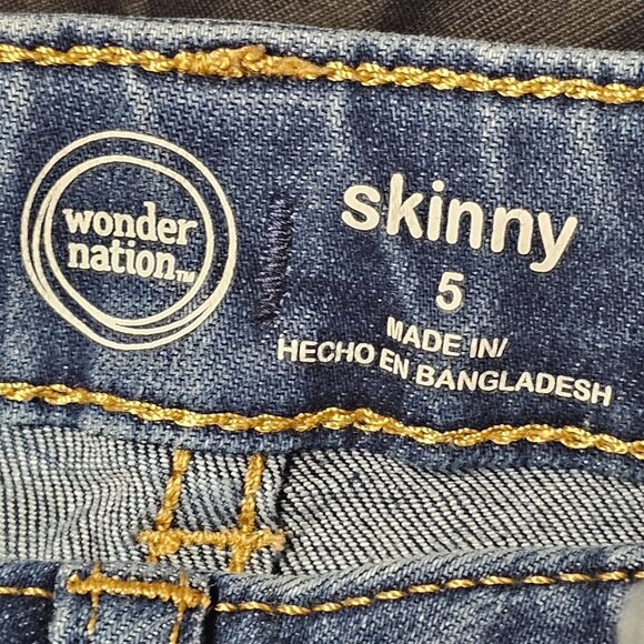 Adidas & Wonder Nation Kids Pants Bundle Size 5 - Blue Jeans & Black Track Pants - Picture 6 of 8